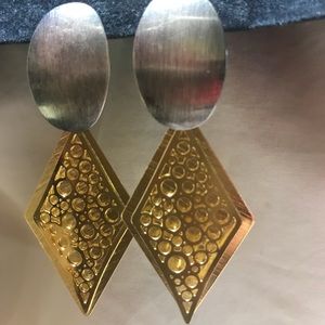 Gold and silver earrings
